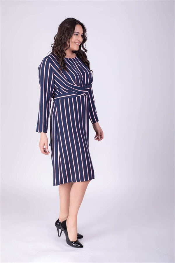Angelino Tie Detailed Striped Dress
