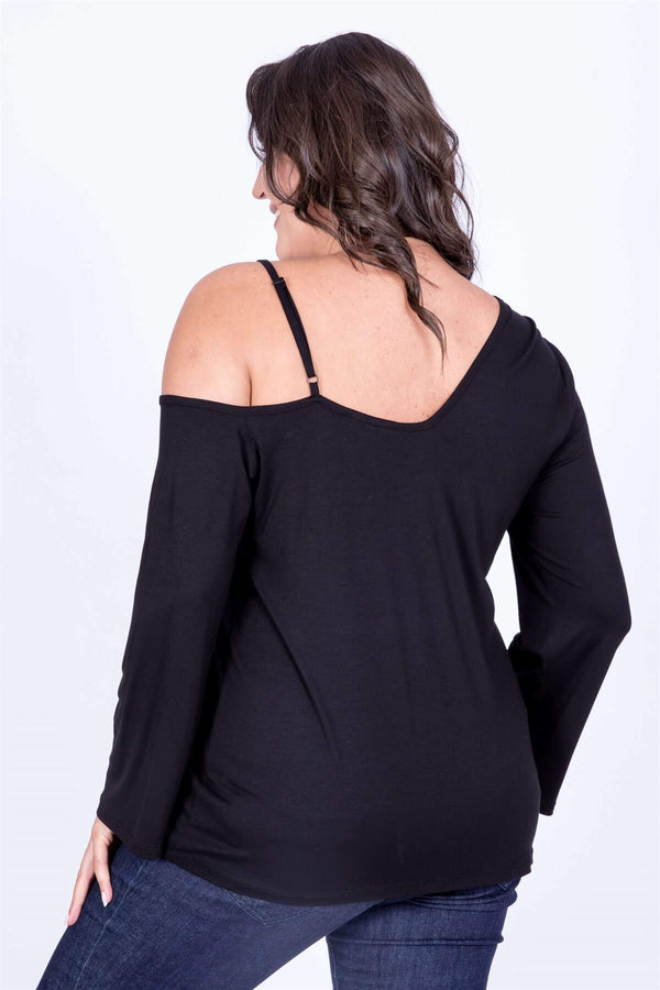 Angelino Lace Detail One Shoulder Blouse