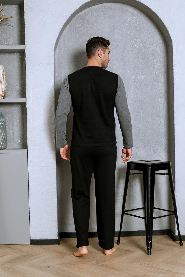 Men's pajama set two yarns in front of the robe cotton seasonal M70162281