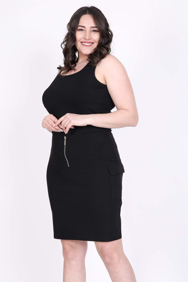 Angelino Front Zipper Skirt