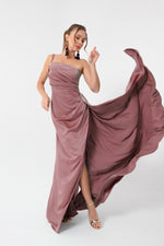 Woman One Shoulder Satin Evening Dresses & Graduation Dress