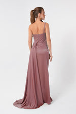 Woman One Shoulder Satin Evening Dresses & Graduation Dress