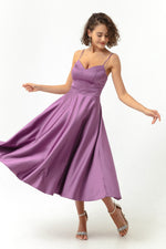 Woman Slim Satin Evening Dress With Slim Hanger