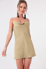 Satin Dress With Women Chain Strap