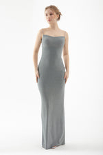 Women'S Stone Hanger Long Evening Dress With Back Dica