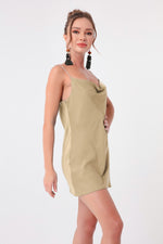 Satin Dress With Women Chain Strap