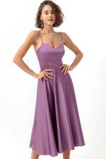 Woman Slim Satin Evening Dress With Slim Hanger