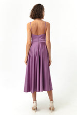 Woman Slim Satin Evening Dress With Slim Hanger