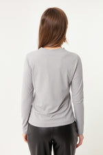 Women'S Bike Collar Knit Blouse