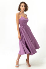 Woman Slim Satin Evening Dress With Slim Hanger