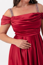 Women'S Stone Hanger Drape Big Size Long Evening Dress