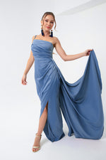 Woman One Shoulder Satin Evening Dresses & Graduation Dress