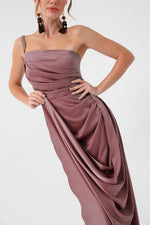 Woman One Shoulder Satin Evening Dresses & Graduation Dress