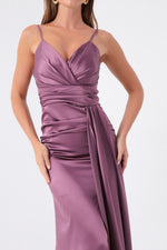 Long Satin Evening Dress With Women Strap & Graduation Dress