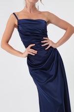 Woman One Shoulder Satin Evening Dresses & Graduation Dress