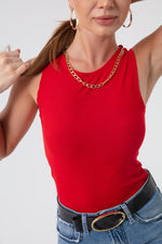 Knitted Blouse With Women'S Chain Necklace
