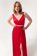Long Evening Dress Dress With Women Cruiser Collar Stones