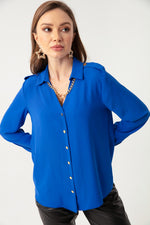 Women'S Collar Chain Detailed Shirt