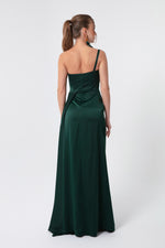 Woman One Shoulder Satin Evening Dresses & Graduation Dress