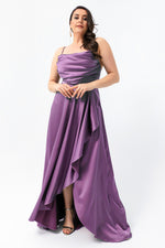 Women'S Flywheel Slitted Big Size Satin Evening Dress Graduation Dress