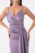 Long Satin Evening Dress With Women Strap & Graduation Dress