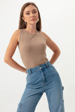 Woman Strap Knitted Blouse
