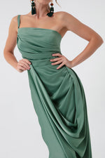 Woman One Shoulder Satin Evening Dresses & Graduation Dress