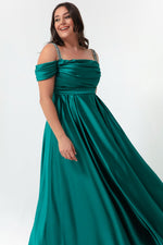Women'S Stone Hanger Drape Big Size Long Evening Dress