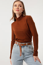 Women'S Bike Collar Knit Blouse