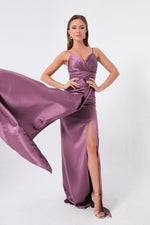 Long Satin Evening Dress With Women Strap & Graduation Dress