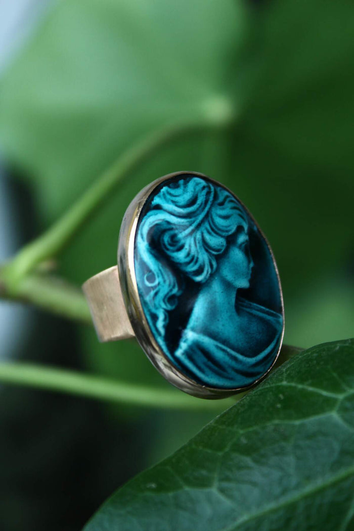 Hand Rolled Cameo Adjustable Ring