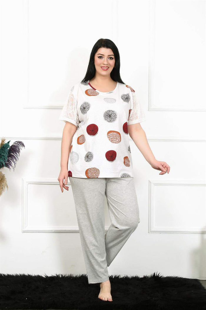 Women s 5XL 6XL 7XL 8XL Large Size Short Sleeve Pajamas Suit 75002