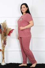 Women's Plus Size Short Sleeve Pajamas Set 202186