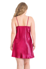 Plus Size Cherry Short Satin Nightgown