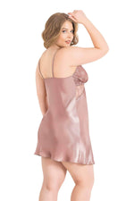 Plus Size Mink Short Satin Nightgown