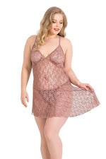 Plus Size Mink Short Tulle Nightgown
