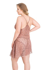 Plus Size Mink Short Tulle Nightgown