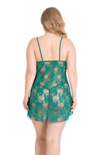 Plus Size Emerald Short Tulle Nightgown