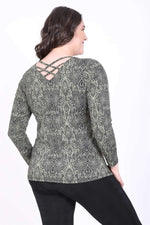 Angelino Cross-Back Ribbed Blouse