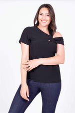 Angelino Asymmetrical Neck T-shirt