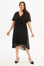 Angelino Lined Wrap-Around Chiffon Dress