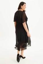 Angelino Lined Wrap-Around Chiffon Dress