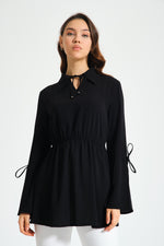Lace Detailed Black Tunic