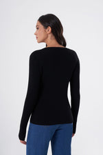 Basic V Neck Black Knitwear