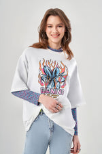 Shirted Printed White T-Shirt