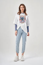 Shirted Printed White T-Shirt