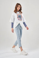 Shirted Printed White T-Shirt