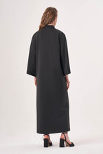 Printed Polo Neck Black Dress