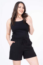 Angelino Elastic Waist Shorts