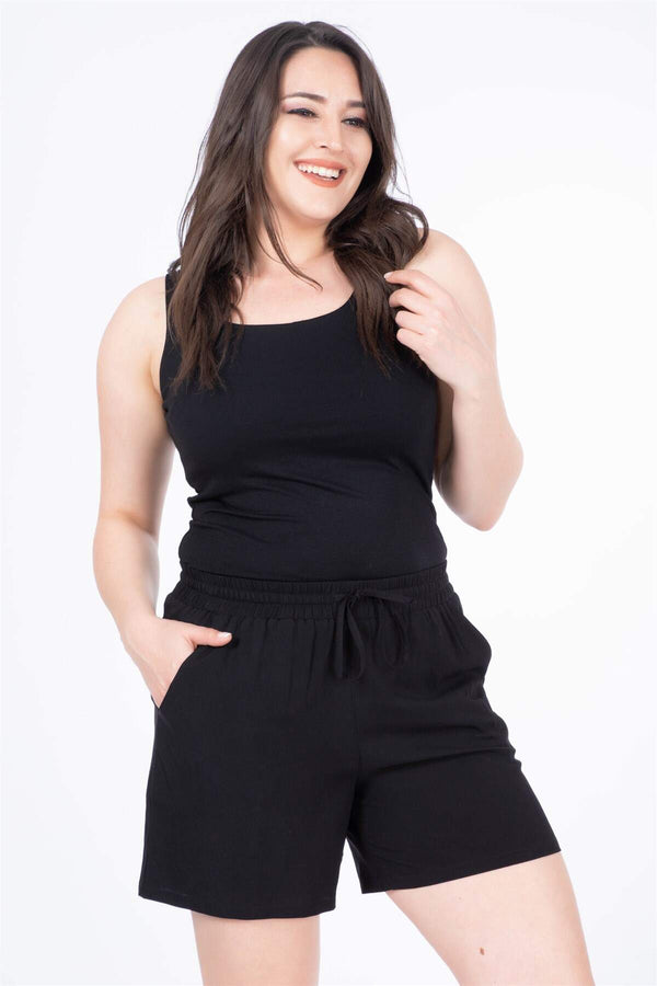 Angelino Elastic Waist Shorts